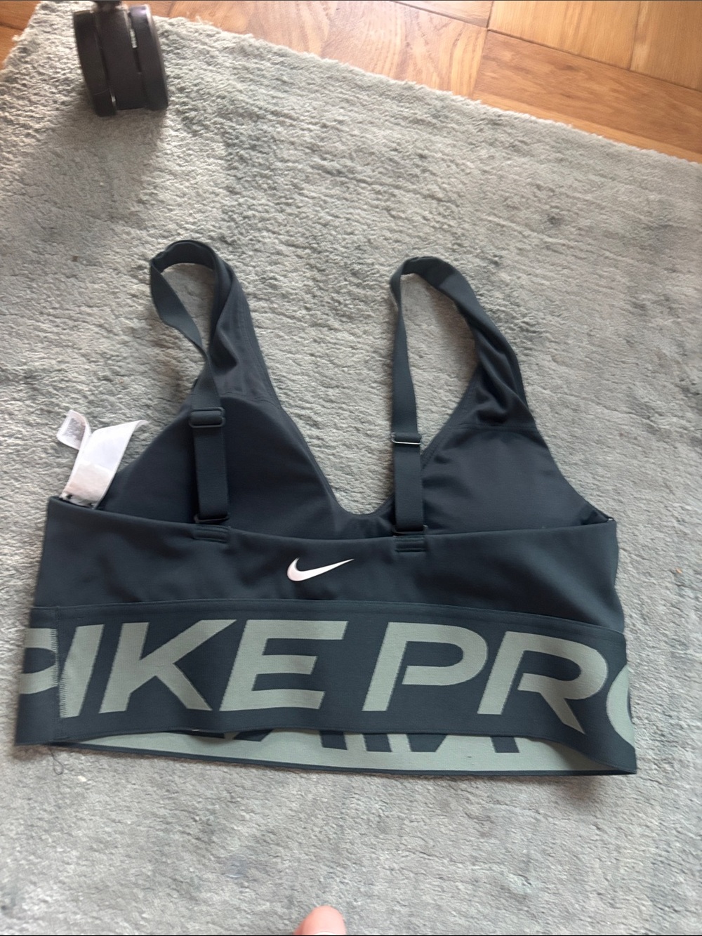 Nike Green Logo Elastic-Band Sports Bra - Picture 2 of 3